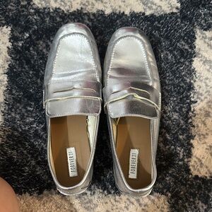 Forever 21 Metallic Silver Loafers